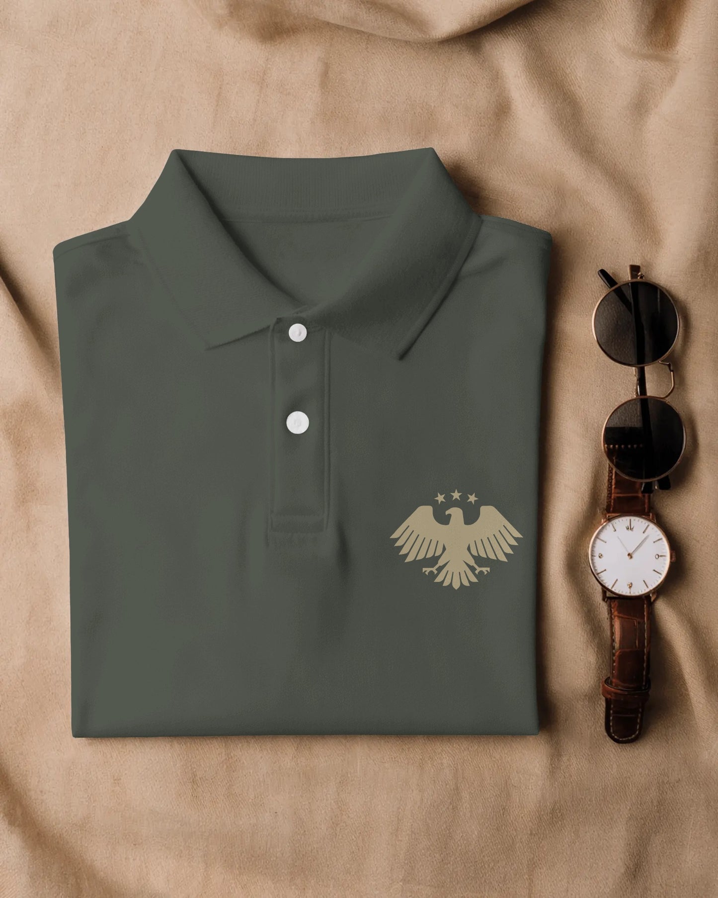 Short Sleeve Men Classic Polo Shirt (Syrian Emblem)